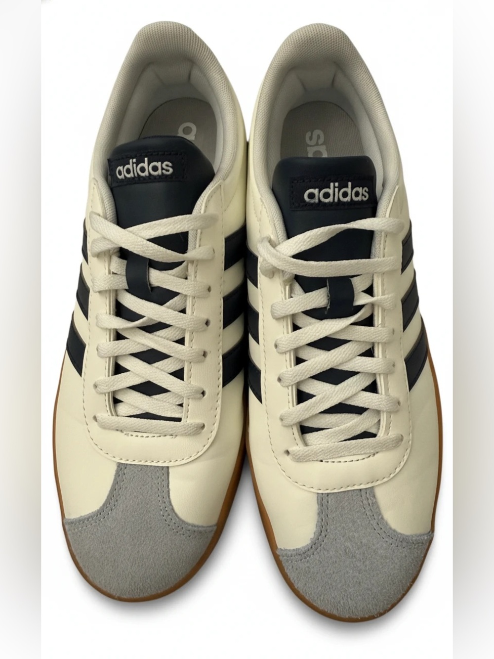 adidas Women’s VL Court Base Sneakers with Gum Sole in White. Size 9.5 - Picture 3 of 7